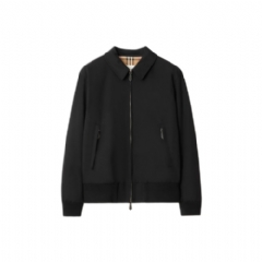 Burberry Men Gabardine Harrington Jacket Black 81154561