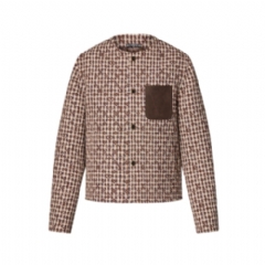 Louis Vuitton Men Monogram Chic Collarless Tweed Jacket 1AJBN9