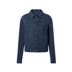 Louis Vuitton Men Garment-Dyed Denim Type II Trucker Jacket Dark Navy 1AHUYB