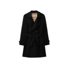 Burberry Men Mid-length Kensington Heritage Trench Coat Black 80793861