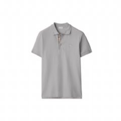 Burberry Men Cotton Polo Shirt Pale grey melange 80991681