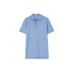 Burberry Men Cotton Polo Shirt Cornflower blue 81269241