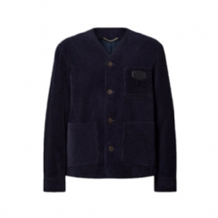 Louis Vuitton Men Corduroy Collarless Jacket 1AJBO0