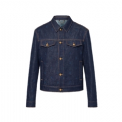 Louis Vuitton Men LV Blason Embroidered Denim Blouson 1AFYBY