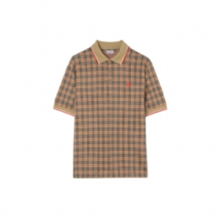 Burberry Men Check Cotton Blend Polo Shirt Sand beige 81195611