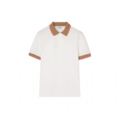 Burberry Men Logo Collar Cotton Polo Shirt Chalk white 81255221