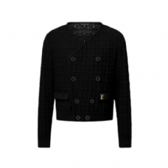 Louis Vuitton Men Double-Breasted Knit Jacket 1AHVNK