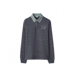 Burberry Men Mouliné Cotton Rugby Shirt River blue/chalk white 81171101