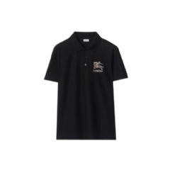 Burberry Men EKD Sketch Cotton Polo Shirt Black 81219651