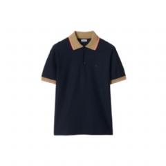 Burberry Men Logo Collar Cotton Polo Shirt Navy 81100941