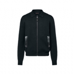 Louis Vuitton Men Knit Blouson With Leather Details 1AH346