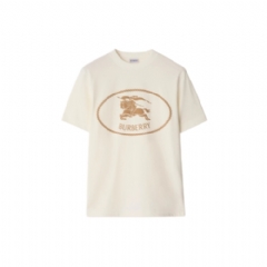 Burberry Men Knight Stamp Cotton T-shirt Chalk white 81101121