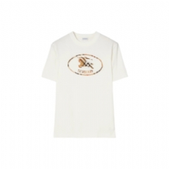 Burberry Men Check Knight Stamp Cotton T-shirt Chalk white 81234371