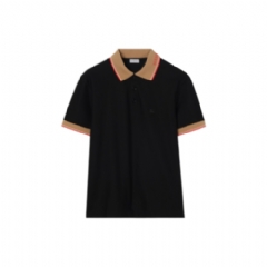 Burberry Men Logo Collar Cotton Polo Shirt Black 81255191