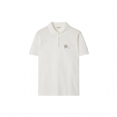 Burberry Men Metallic EKD Cotton Polo Shirt Chalk white 81190091