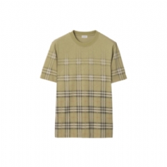 Burberry Men Gradient Check Cotton T-shirt Glade green 81190231