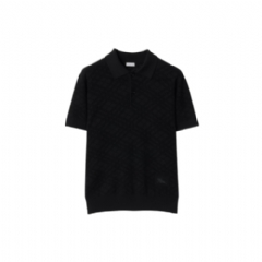 Burberry Men Check Wool Polo Shirt Black 81219621