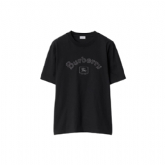 Burberry Men Gothic Logo Cotton T-shirt Black 81160611