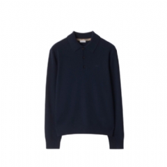 Burberry Men Long-sleeve Cashmere Blend Polo Shirt Navy 81132681