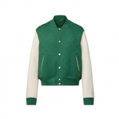 Louis Vuitton Men Leather Mix Monogram Varsity Jacket 1AHVIL