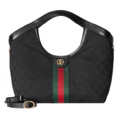 Gucci Women Gucci Giglio small tote bag black GG canvas 860845 FAFWA 1053