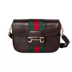 Gucci Women Gucci Horsebit 1955 small shoulder bag dark brown leather ‎866762 AAGIQ 2051