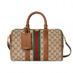 Gucci Women Ophidia medium boston bag beige and brown GG canvas 857595 FAFUF 9870