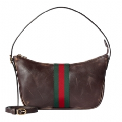 Gucci Women Lunetta small crossbody bag brown hand-treated leather 863406 AAGF6 2049