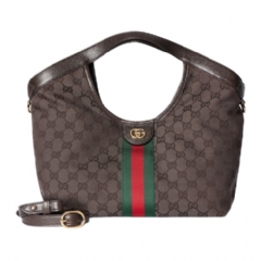 Gucci Women Gucci Giglio small tote bag dark brown GG canvas 860845 FAF3Y 2155