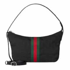 Gucci Women Lunetta small crossbody bag black GG canvas 863406 FAFWA 1053