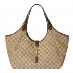 Gucci Women Mercato medium tote bag sand and brown GG canvas 866645 FAFV2 9651