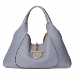 Gucci Women Gucci Softbit maxi shoulder bag dusty blue leather 837466 AAEAO 1602