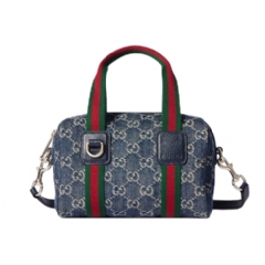 Gucci Women Gucci Mini GG handbag blue and white GG denim 859975 FAFWW 4443