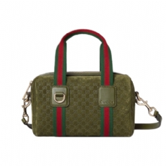 Gucci Women Gucci Mini GG handbag green GG suede 859975 CAAB0 3057