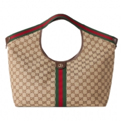 Gucci Women Gucci Giglio large tote bag beige and brown GG canvas ‎853971 FAFFP 2547