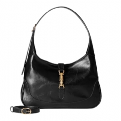 Gucci Women Gucci Jackie 1961 medium shoulder bag black hand-treated leather 863136 AAGFZ 1000