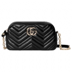 Gucci Women GG Marmont small camera bag black leather 855273 AAFXD 1000