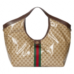 Gucci Women Gucci Giglio large tote bag sand and brown GG fabric 853971 FAF1L 9653