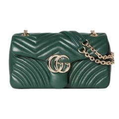Gucci Women GG Marmont medium shoulder bag green leather 837267 AAE38 3020
