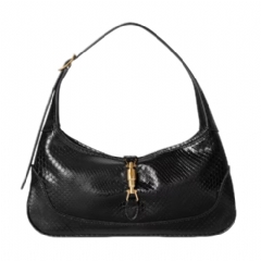Gucci Women Jackie Slim python small shoulder bag black 863137 EABKH 1000