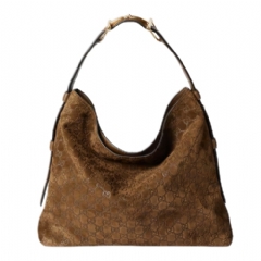 Gucci Women Gucci Beatrix large tote bag brown suede 850546 AAFOJ 2118