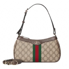 Gucci Women Ophidia small shoulder bag beige and brown GG fabric 841341 FAE0J 9867