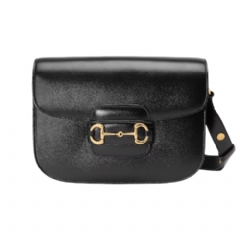Gucci Women Gucci Horsebit 1955 medium shoulder bag black leather 602204 1DB0G 1000