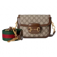 Gucci Women Gucci Horsebit 1955 small shoulder bag GG Supreme canvas 658574 HUHHG 8565