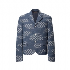 Louis Vuitton Men Damier Cropped Single-Breasted Jacket 1AILXT
