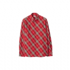 Burberry Men Relaxed Fit Check Cotton Shirt Crayon red 81205381
