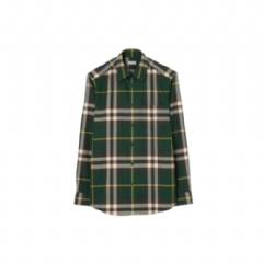 Burberry Men Check Cotton Shirt Ivy green 81216221
