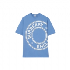 Burberry Men Logo Graphic Cotton T-shirt Periwinkle blue 81209501