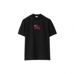 Burberry Men EKD Check Cotton T-shirt Black 81164461