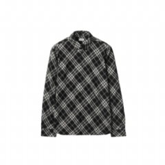 Burberry Men Relaxed Fit Check Cotton Flannel Shirt Black 81157861